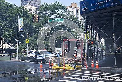 Police stopping traffic in New York City, USA Editorial Stock Photo