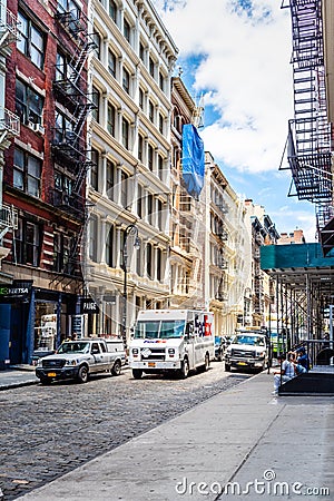 Mercer street in Soho in New York Editorial Stock Photo