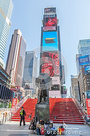 New York City, USA- May 20, 2014. Statue Of Father Francis D. Du Editorial Stock Photo