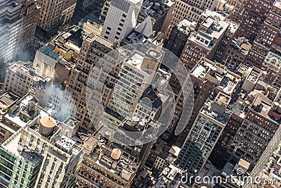 New York City, Midtown Manhattan building rooftops. USA. Stock Photo