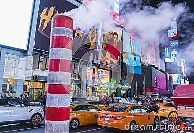 New york city,new york,usa,8-31-17: time square at nigh with colorful lighting Editorial Stock Photo