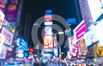 New york city,new york,usa,8-31-17: time square at nigh with colorful lighting, -blured for background Stock Photo