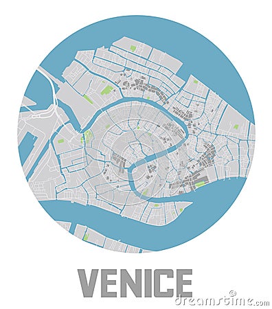 Minimalistic Venice city map icon. Vector Illustration