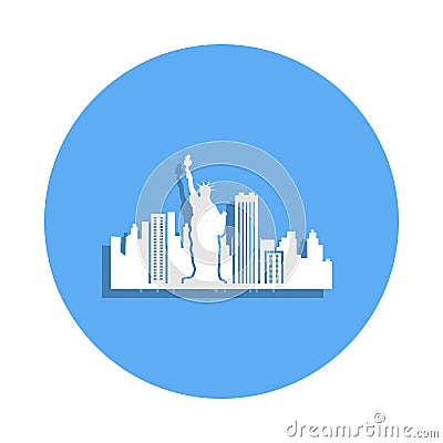 New York Cityscape icon in badge style. One of Cityscape collection icon can be used for UI, UX Stock Photo