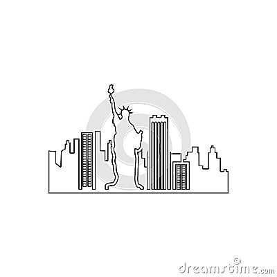 New York Cityscape icon. Element of Cityscape for mobile concept and web apps icon. Outline, thin line icon for website design and Stock Photo