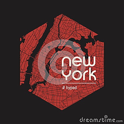 New York hyped t-shirt and apparel vector design, print, typogra Vector Illustration