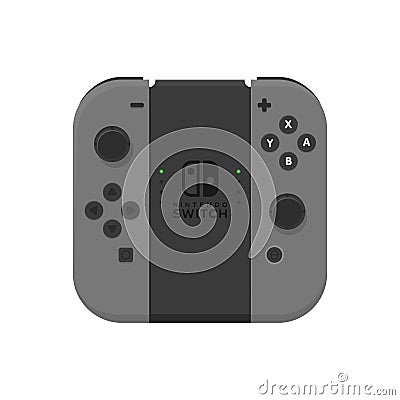 New York - 13 JAN: Nintendo switch illustration. Video game console joystick isolated . Cartoon Illustration