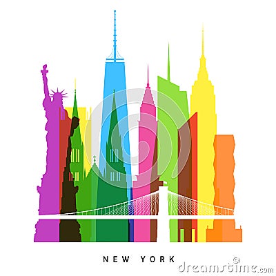 New York landmarks Vector Illustration