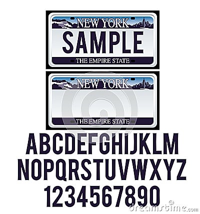 New York License Plate Vector Illustration