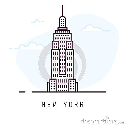 New York line style Vector Illustration