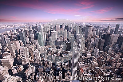 New York Manhattan sunset Stock Photo