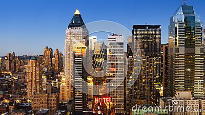 New York Manhattan sunset Editorial Stock Photo