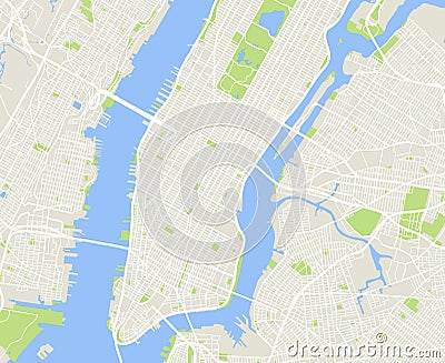 New York and Manhattan urban city vector map Vector Illustration