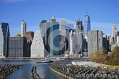 New York Manhatten Side with Hudson River Editorial Stock Photo