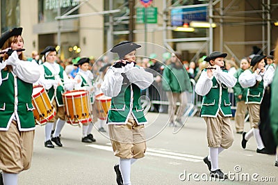 NEW YORK - MARCH 17, 2015: The annual St. Patrick`s Day Parade along fifth Avenue in New York City Editorial Stock Photo