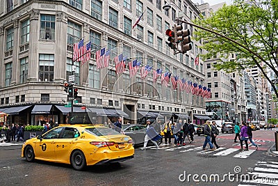 Famous Saks Fifth Avenue flagship store in Manhattan Editorial Stock Photo