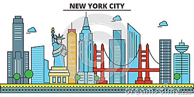 New York, New York City.City skyline Vector Illustration