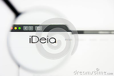 New York, New York State, USA - 19 June 2019: Illustrative Editorial of iDeia website homepage. iDeia logo visible on Editorial Stock Photo