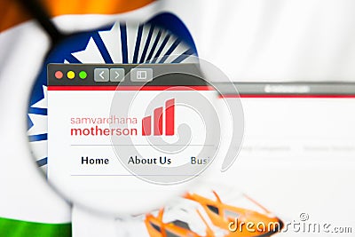 New York, New York State, USA - 21 May 2019: Illustrative Editorial of indian company Motherson Sumi Systems website Editorial Stock Photo