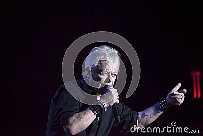 Lead singer Russell Hitchcock of Air Supply performs at B.B. Kin Editorial Stock Photo