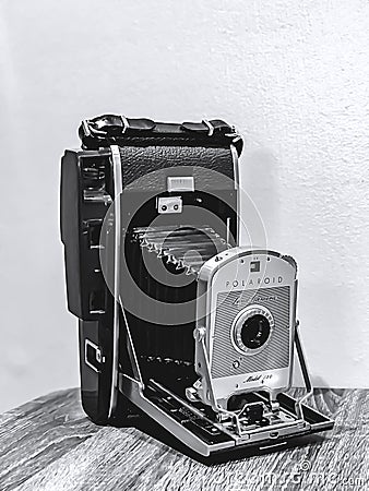 Vintage Polaroid Land Camera Model 150. Editorial Stock Photo