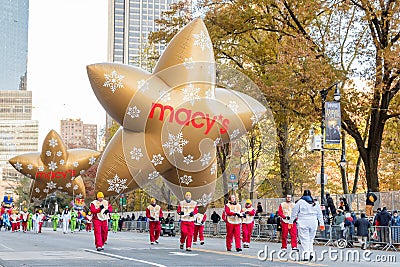 New York, NY - November 22, 2018: 92nd Annual Macy`s Thanksgiving Day Parade on the streets of Manhattan in frigid weather Editorial Stock Photo