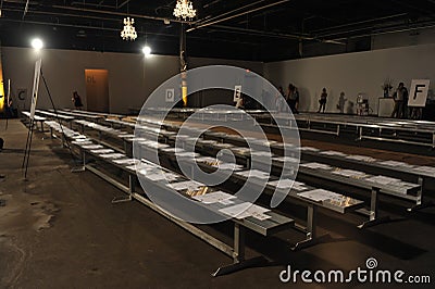 NEW YORK, NY - SEPTEMBER 05: An empty seats ready for the DL 1961 Premium Denim spring 2013 fashion show Editorial Stock Photo