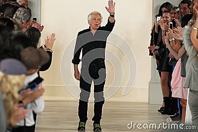NEW YORK, NY - SEPTEMBER 11: Designer Ralph Lauren greets the audience Editorial Stock Photo