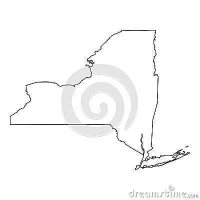 New York NY State Border USA Map Outline Vector Illustration