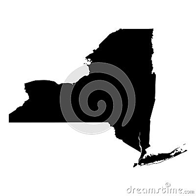 New York NY State Border USA Map Solid Vector Illustration