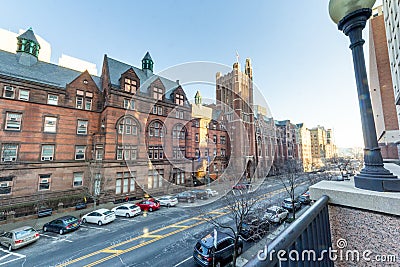 New York, NY / United States - Dec. 22, 2019: a landscape view of the Teachers College at Columbia University Editorial Stock Photo