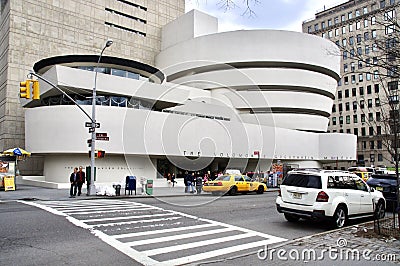 The Solomon R. Guggenheim Museum. Art museum at 1071 Fifth Avenue between 88th and 89th Streets. Editorial Stock Photo