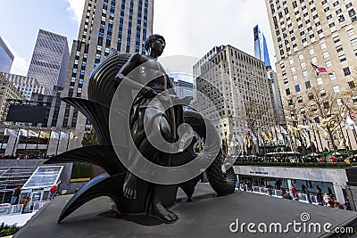 The famous Rockefeller Center in Manhattan Editorial Stock Photo