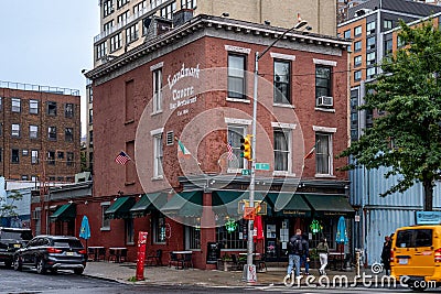 New York, NY - USA - Oct 2,2022 - Horizontal image of the historic red brick Landmark Irish tavern, A Hellâ€™s Kitchen icon that Editorial Stock Photo