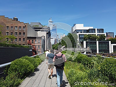 New York, NY, USA. Views and landscapes around the High Line. A famous landmark and a public park on the west side of Manhattan Editorial Stock Photo