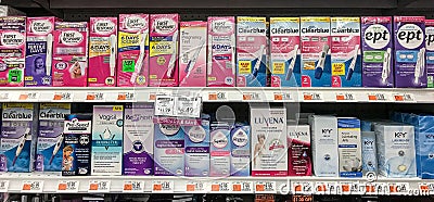 Vaginal feminine products Editorial Stock Photo