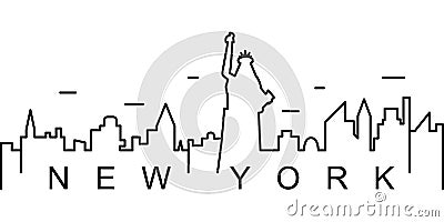 New York outline icon. Can be used for web, logo, mobile app, UI, UX Vector Illustration