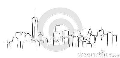 New York panorama. Hand drawned vector illustration Vector Illustration