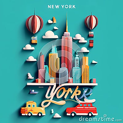 New York - A Paper Cut Out Of A City Stock Photo