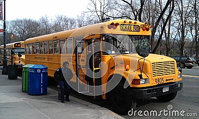 New York school bus Editorial Stock Photo