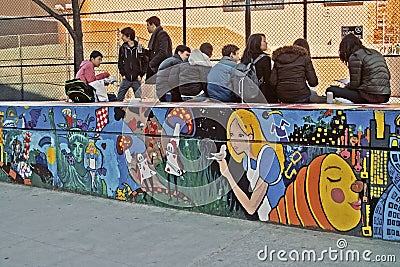 New York School Lunch Break USA Editorial Stock Photo