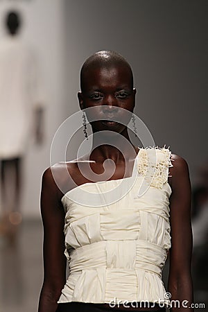 NEW YORK - SEPTEMBER 06: A Model walks runway for Katya Leonovich Spring Summer 2015 fashion show Editorial Stock Photo