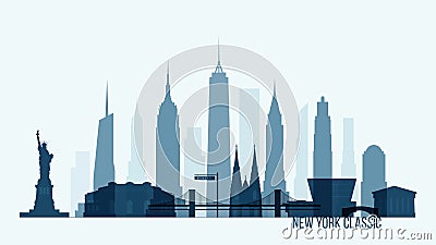 New York skyline building vector illustration city Vector Illustration