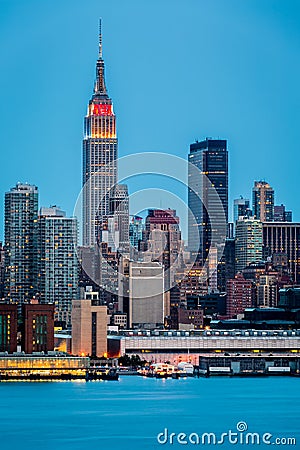 New York skyline at dusk Editorial Stock Photo
