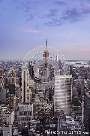 New York Skyline with Empire State Building Editorial Stock Photo