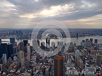 New york skyline towards Brooklyn Stock Photo