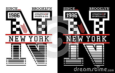 New York typography vintage, for t-shirt and apparel, emblem, vectors Vector Illustration