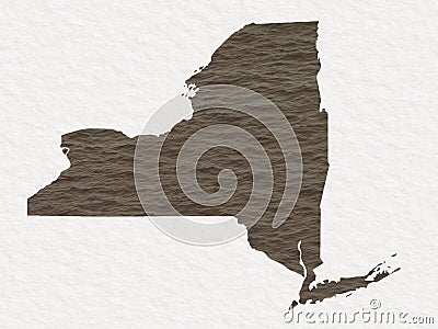 New York State map with brown muddy water Stock Photo
