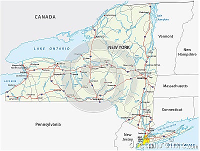 New york state road map Stock Photo