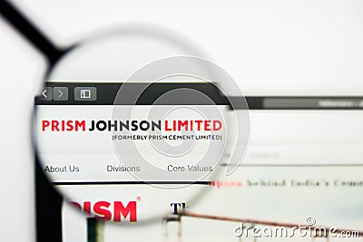 New York, New York State, USA - 18 June 2019: Illustrative Editorial of Prism Johnson website homepage. Prism Johnson Editorial Stock Photo